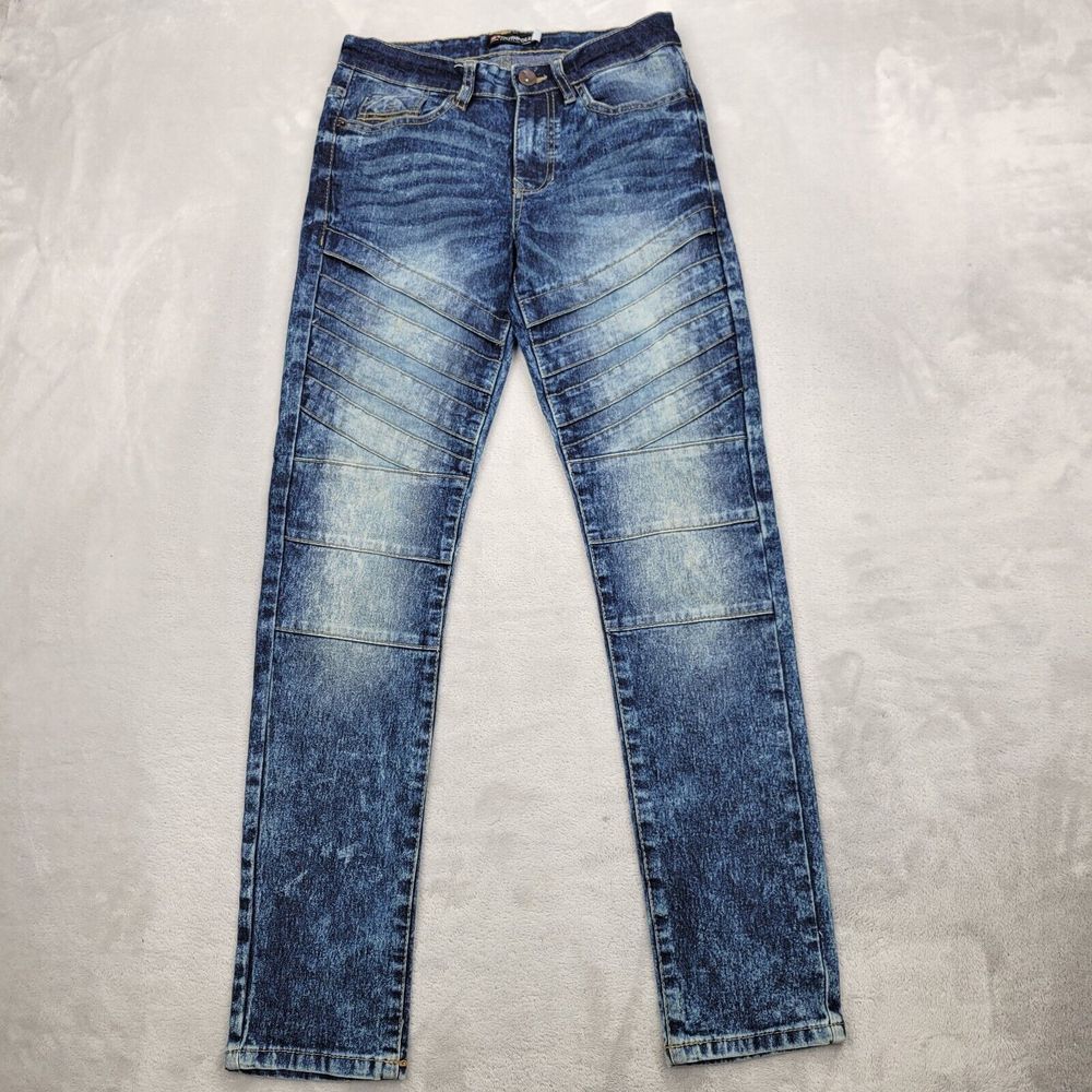 Southpole Jeans Mens 29x30 Straight Skinny Moto Biker Ribbed Vintage Y2K Adult